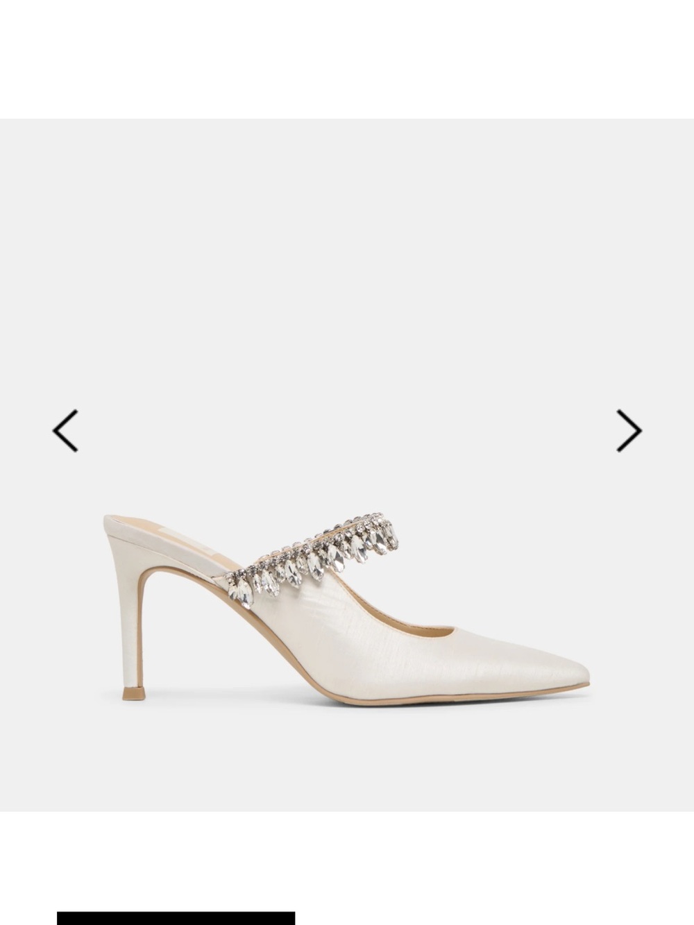 Dolce Vita Ivory Crystal-Embellished Pointed Mule Heel